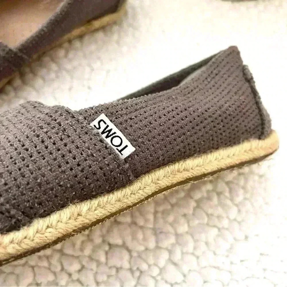 TOMS Sandy Brown Canvas Esparadrilles Slip On Comfort Shoe Size W9 - Picture 7 of 12